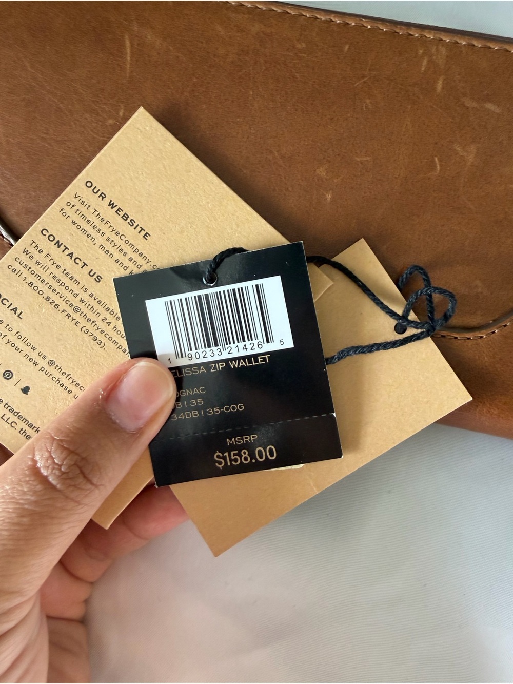 NWT Frye Melissa Zip wallet in cognac - Picture 4 of 5